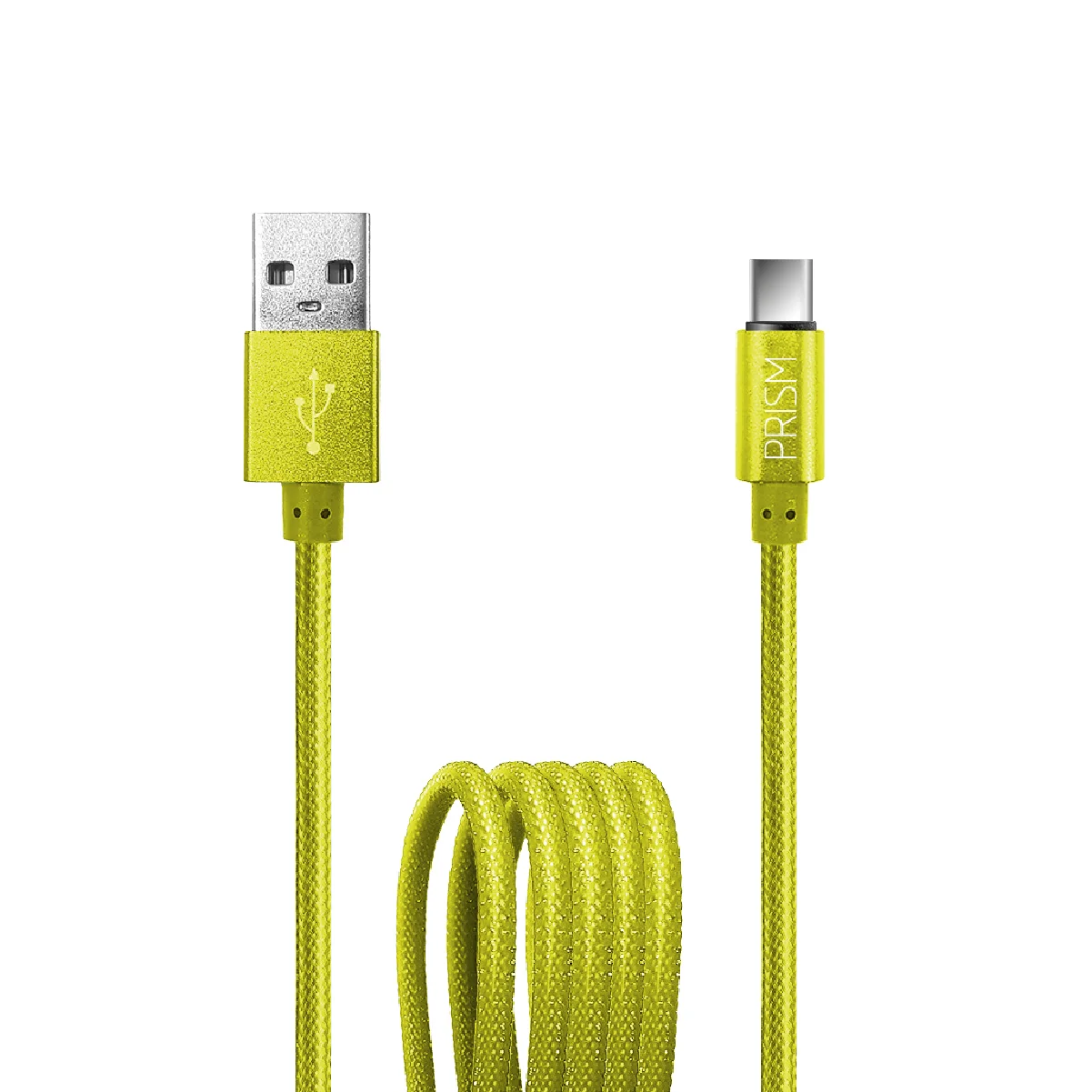 Cable cargador foxbox Flat PRISM Tipo C 1.25cm Amarillo