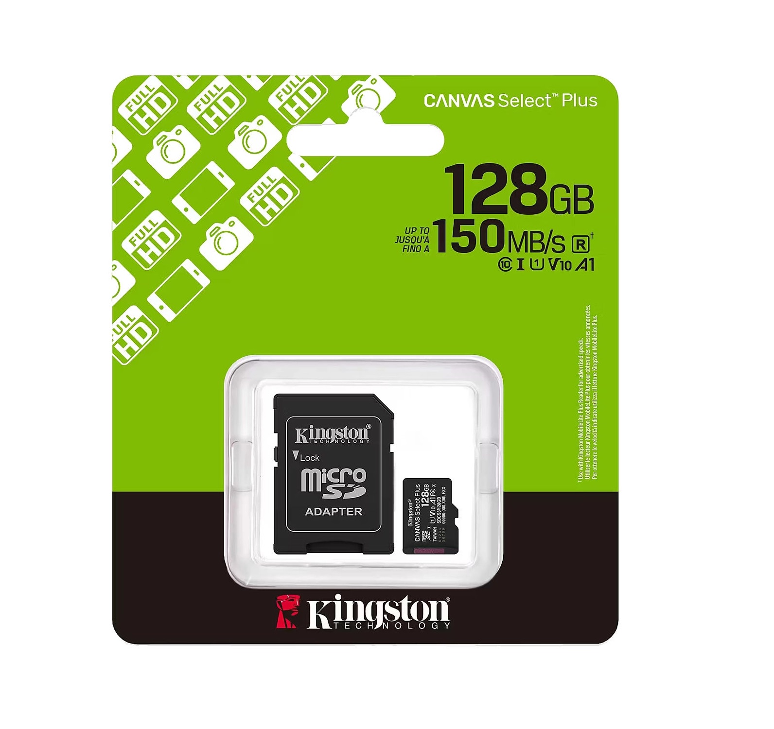 Tarjeta de Memoria Canvas Select Plus MicroSDXC 128GB 150MB/s c/adaptador