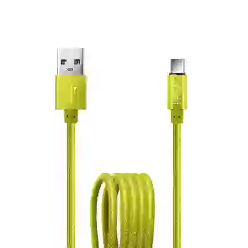 Cable cargador foxbox Flat PRISM Tipo C 1.25cm Amarillo