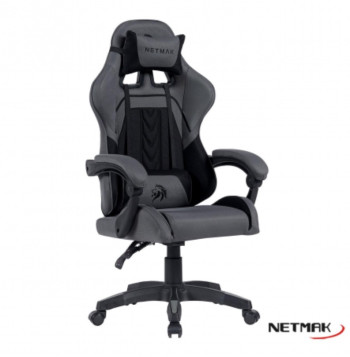 SILLA GAMER NEGRA NM-SG902 NEGRO + GRIS