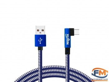 CABLE USB C DE 1M DE 2.4A con conector a 90º