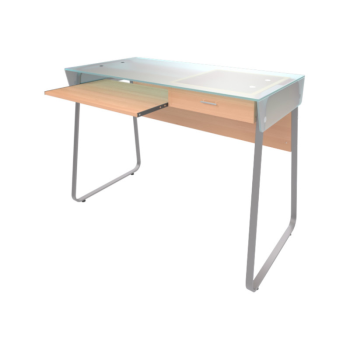 Escritorio para computadora con tope de vidrio