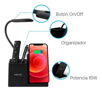 LAMPARA LED CON CARGA INALAMBRICA NM-CL15