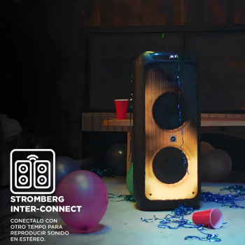 TEMPO- TORRE POT BT/120W RMS/AUX 3,5 Y 6,3, LUCES, DISPLAY-C/MIC - STROMBERG