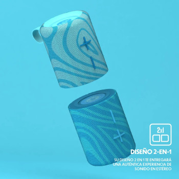 PARLANTE BLUETOOTH TWIN 2 -TWS- 2 X 15W RMS CELESTE - STROMBERG