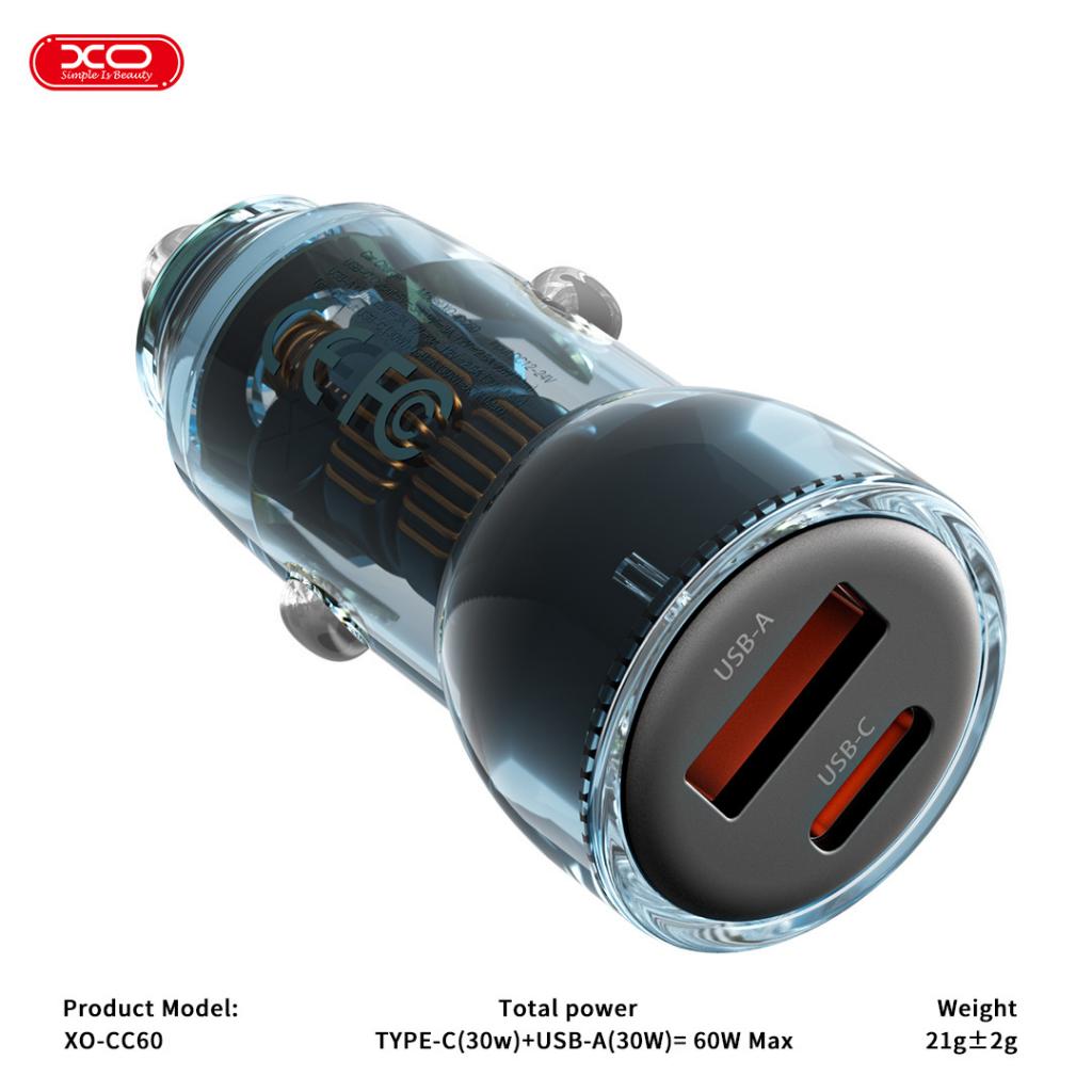 CARGADOR PARA AUTO DUAL USB XO-CC60 NEGRO