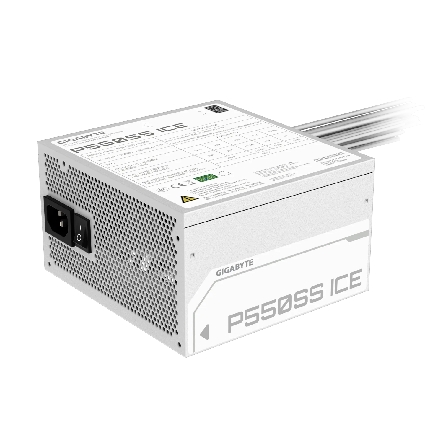 Fuente Gigabyte P550S 550W 80 PLUS Silver Blanca